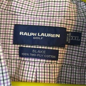 Ralph Lauren Golf button down shirt size XXL see description LAVENDER AND BLUE